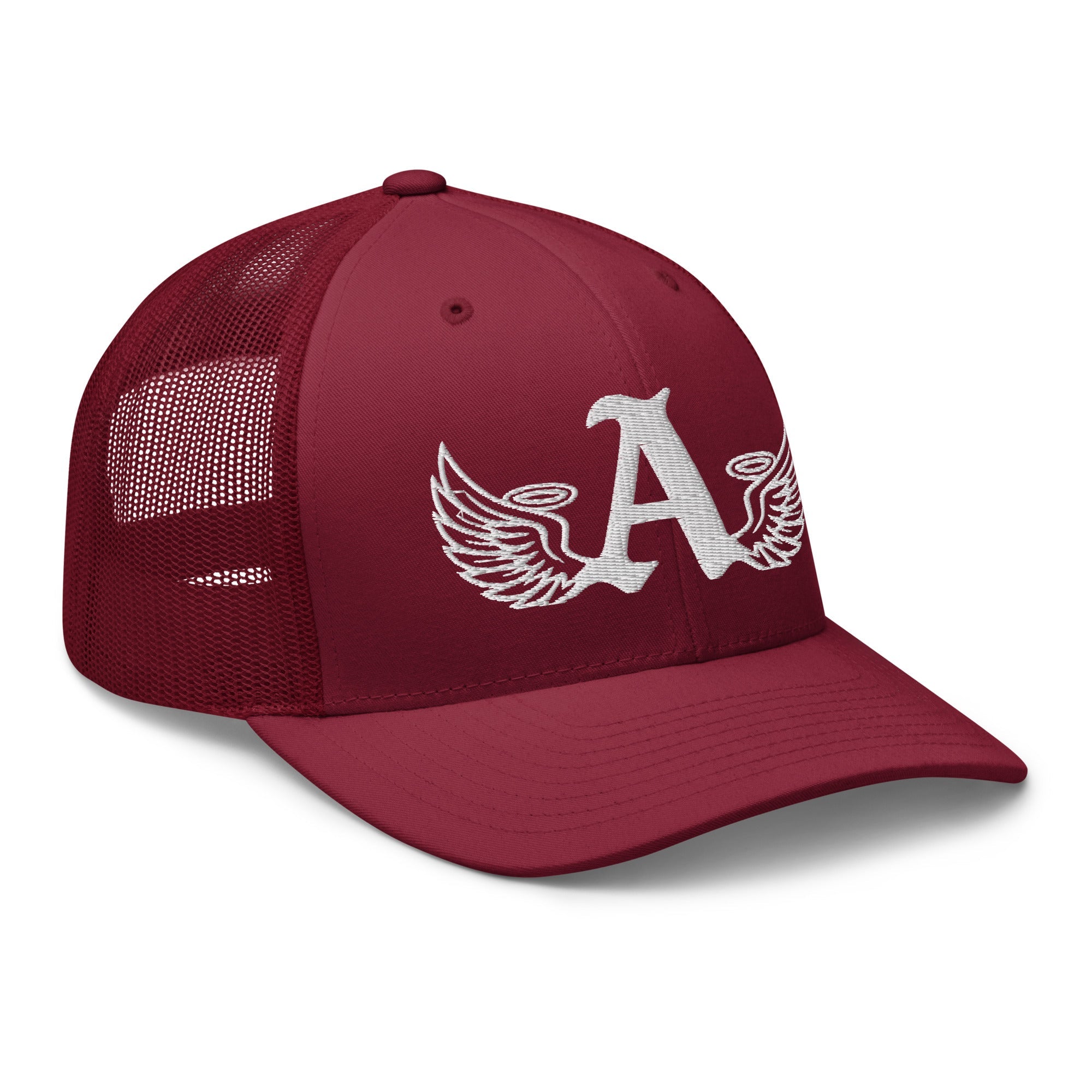 Ariva Streetwear “Winged A” Trucker Cap – Cranberry Edition