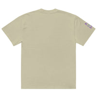 Beige short-sleeved t-shirt featuring an Artistic Crown Design for casual wear