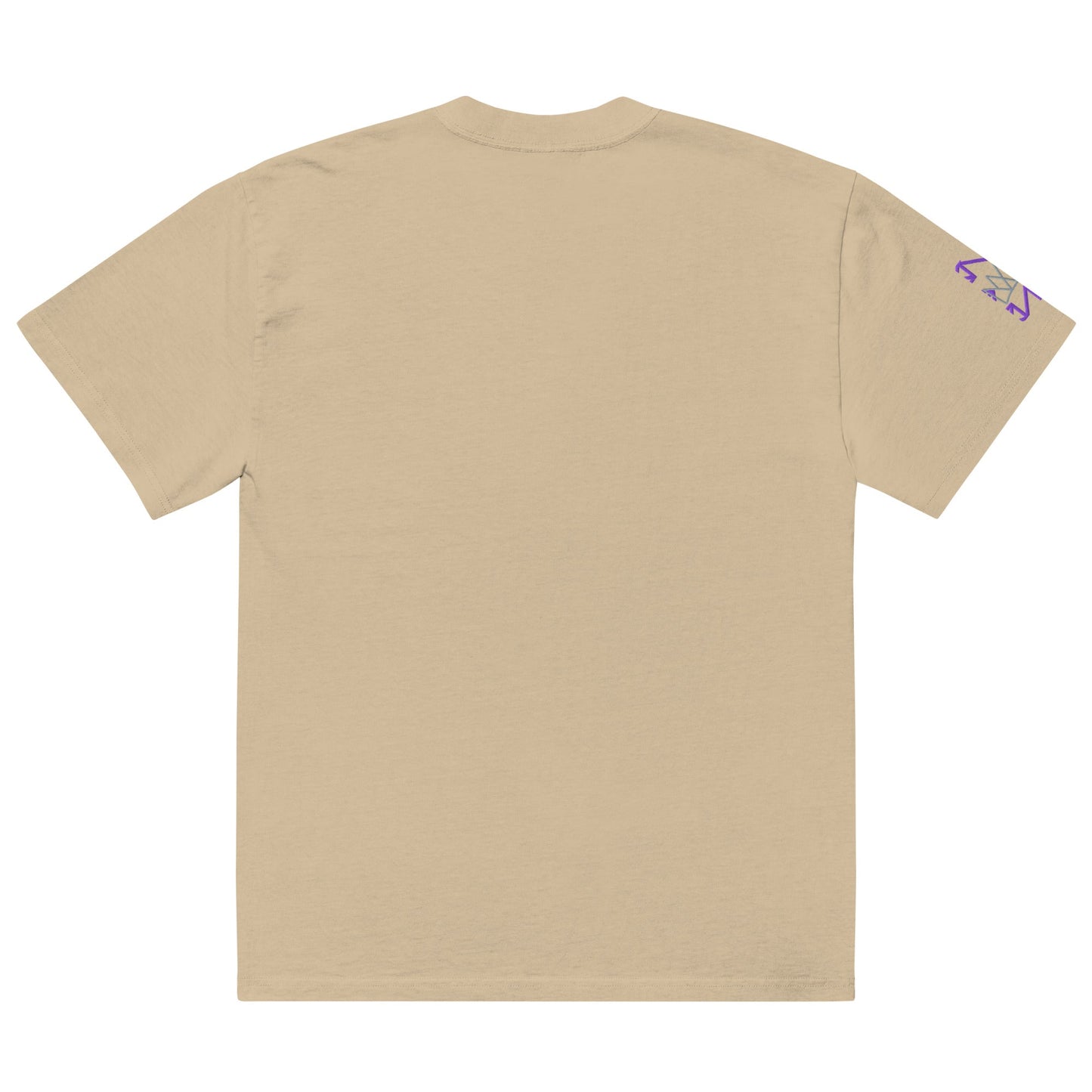 Tan short-sleeved t-shirt featuring an Artistic Crown Design for casual wear