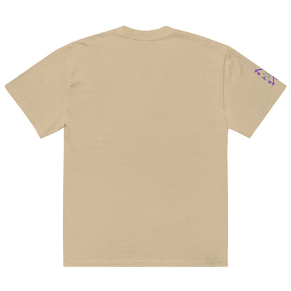 Tan short-sleeved t-shirt featuring an Artistic Crown Design for casual wear