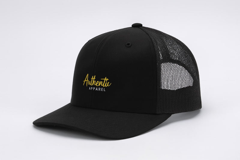 Authentic Apparel Trucker Hat – Black Mesh