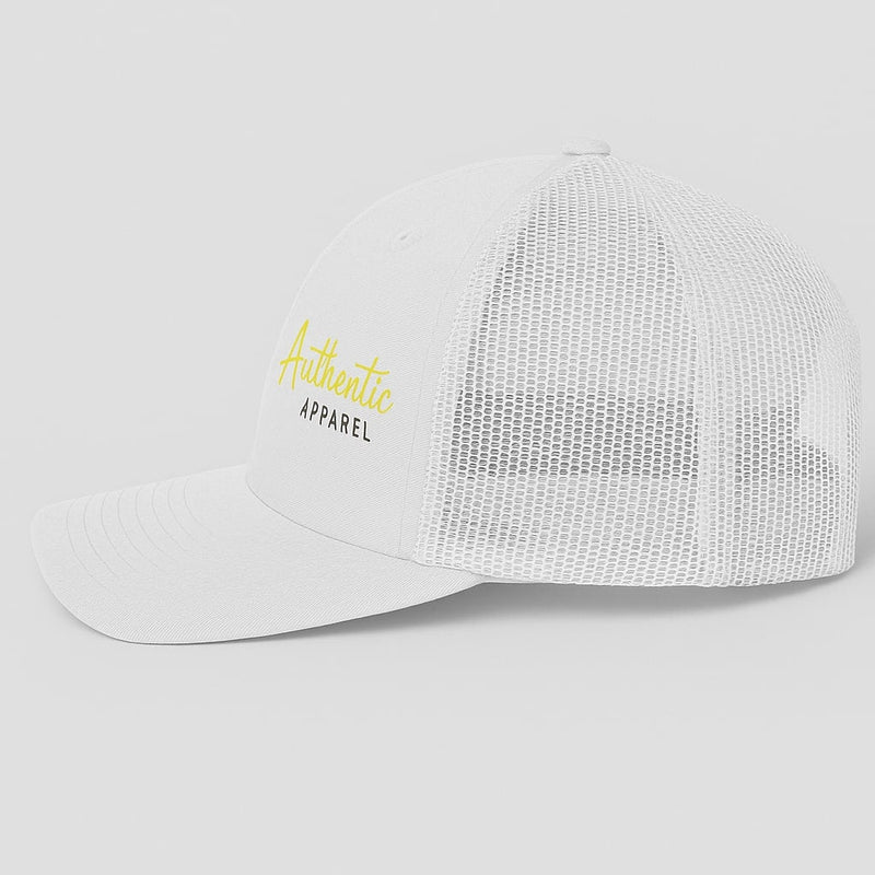 Authentic Apparel Trucker Hat – White Mesh