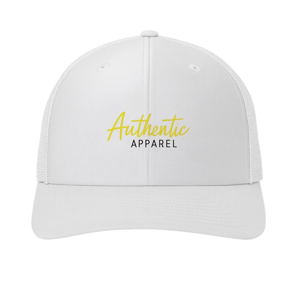 Authentic Apparel Trucker Hat – White Mesh - white / One Size