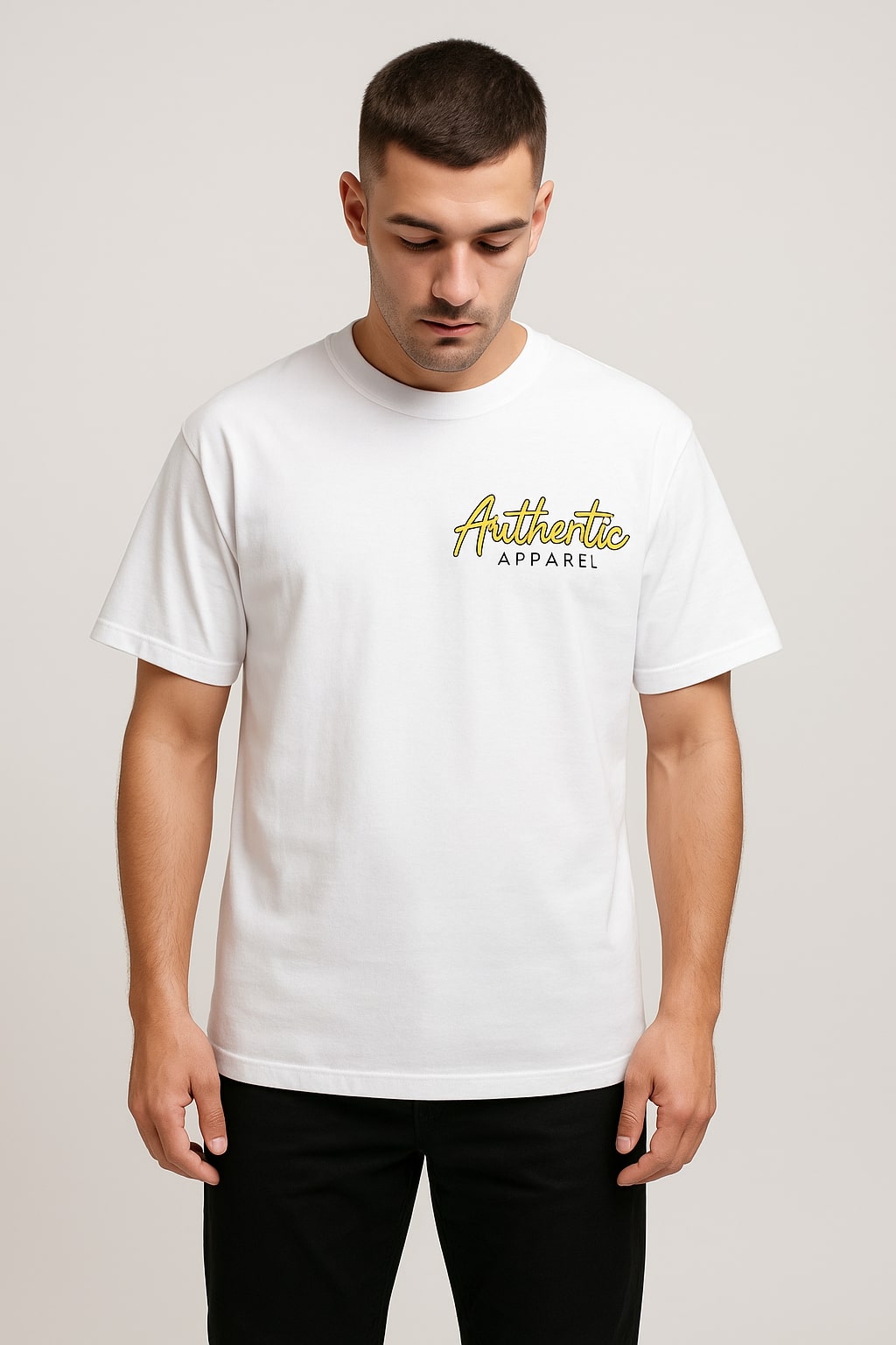 Authentic Apparel White Graphic Tee