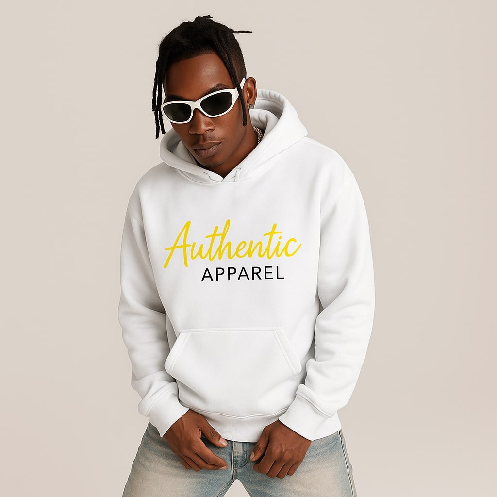 Authentic Apparel White Pullover Hoodie