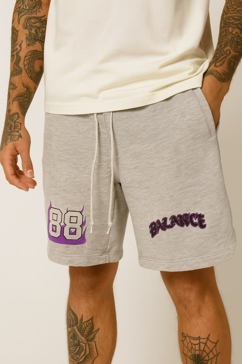 Balance “88 Blaze” Ash-Grey Fleece Streetwear Shorts