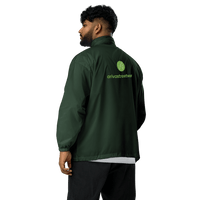 Dark green Men’s Windbreaker Jacket showcasing modern style and outdoor functionality