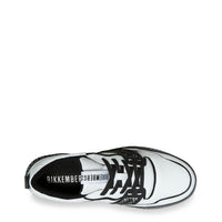 Bikkembergs Men’s White and Black Low-Top Sneakers, comfortable low-top casual shoes