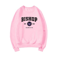Bishop Hawkeye Graphic Sweatshirt – Vintage College Style - pink / XXL - Women’s Sweatshirts