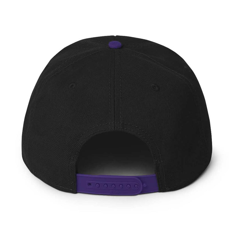 Black and Purple Crown Snapback Hat