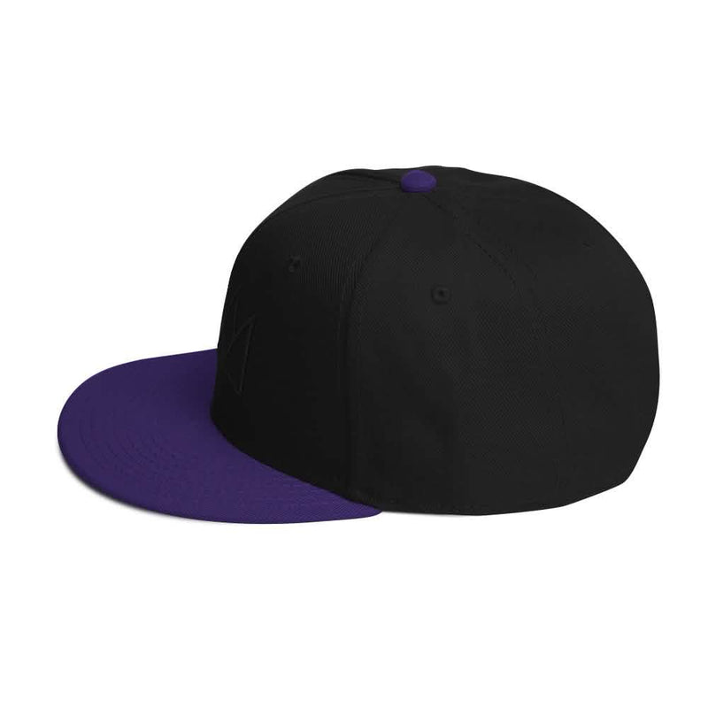 Black and Purple Crown Snapback Hat