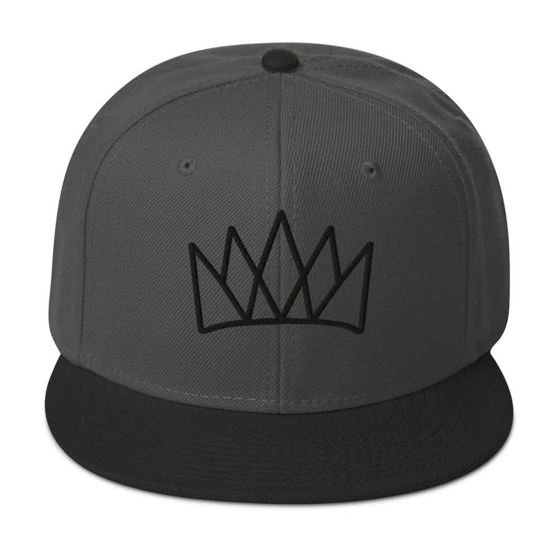 Black and Purple Crown Snapback Hat