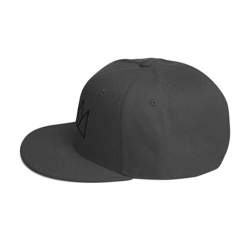 Black and Purple Crown Snapback Hat