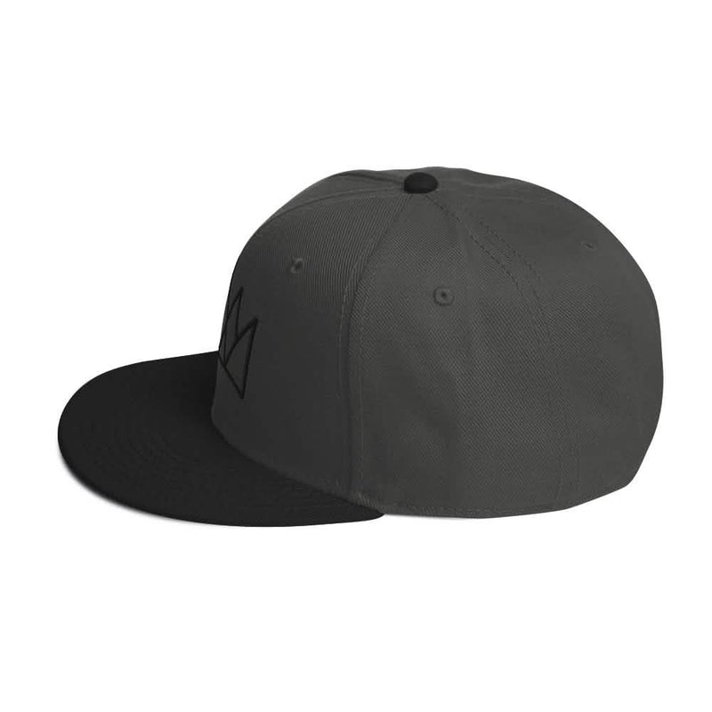Black and Purple Crown Snapback Hat