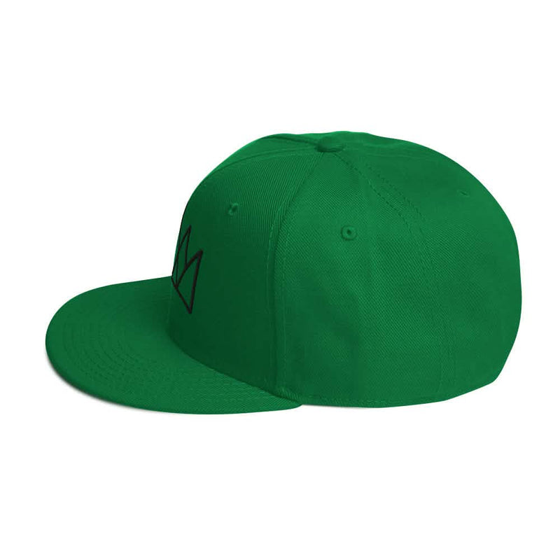 Black and Purple Crown Snapback Hat