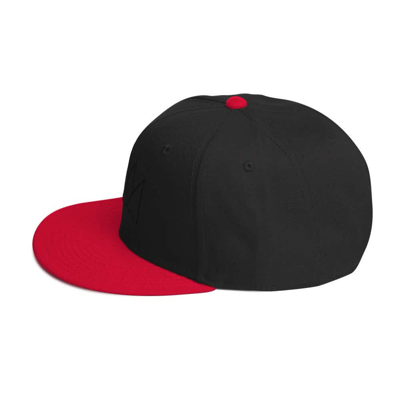 Black and Purple Crown Snapback Hat