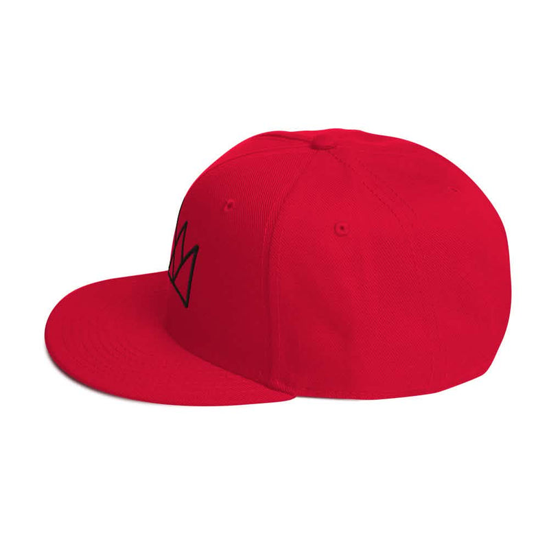 Black and Purple Crown Snapback Hat