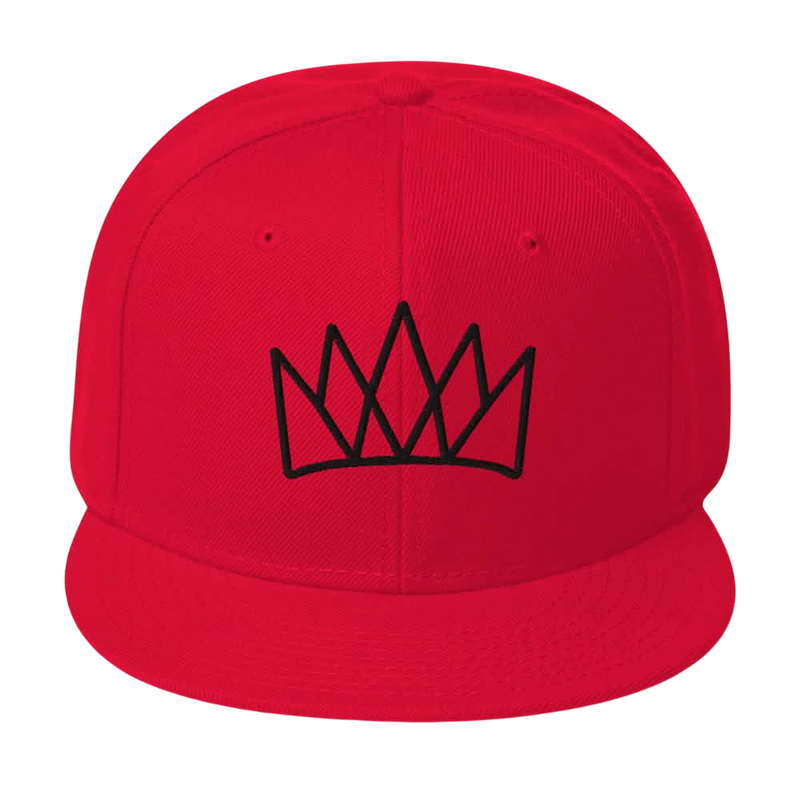 Black and Purple Crown Snapback Hat