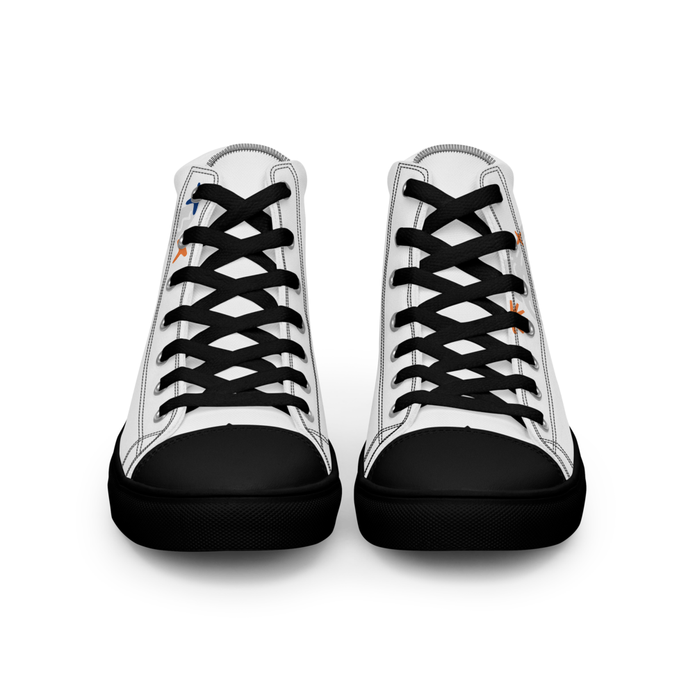 Black and White High-Top Canvas Shoes providing ankle support and durable canvas design