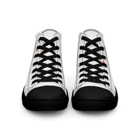 Black and White High-Top Canvas Shoes providing ankle support and durable canvas design