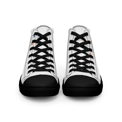 Black and White High-Top Canvas Shoes providing ankle support and durable canvas design