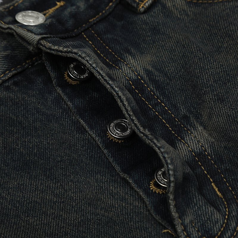 Black Distressed Streetwear Jeans for Men