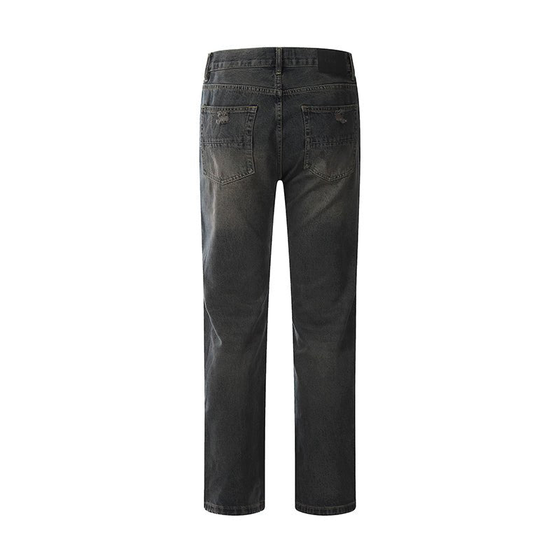 Black Distressed Streetwear Jeans for Men