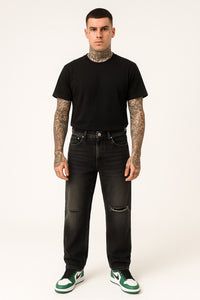 black distressed streetwear jeans