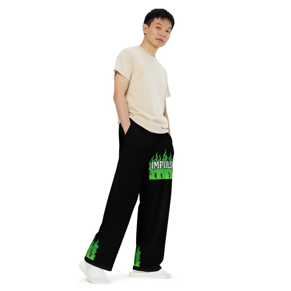 Black Flame Graphic Sweatpants