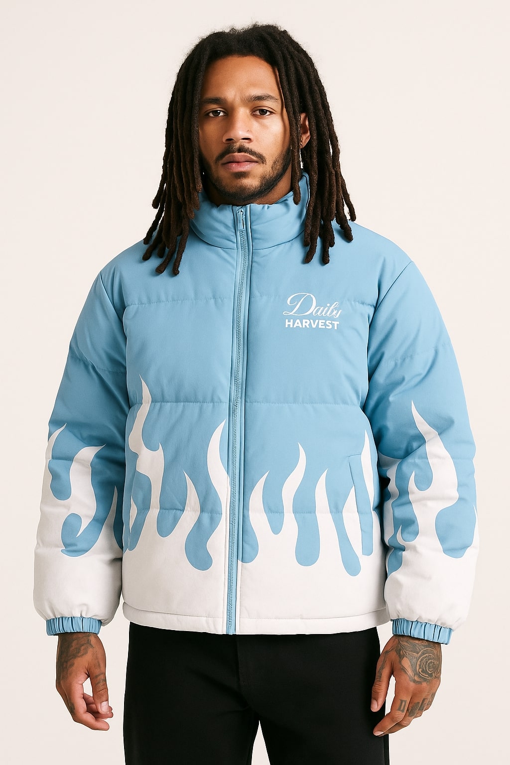 BLACK FLAME PUFFER JACKET