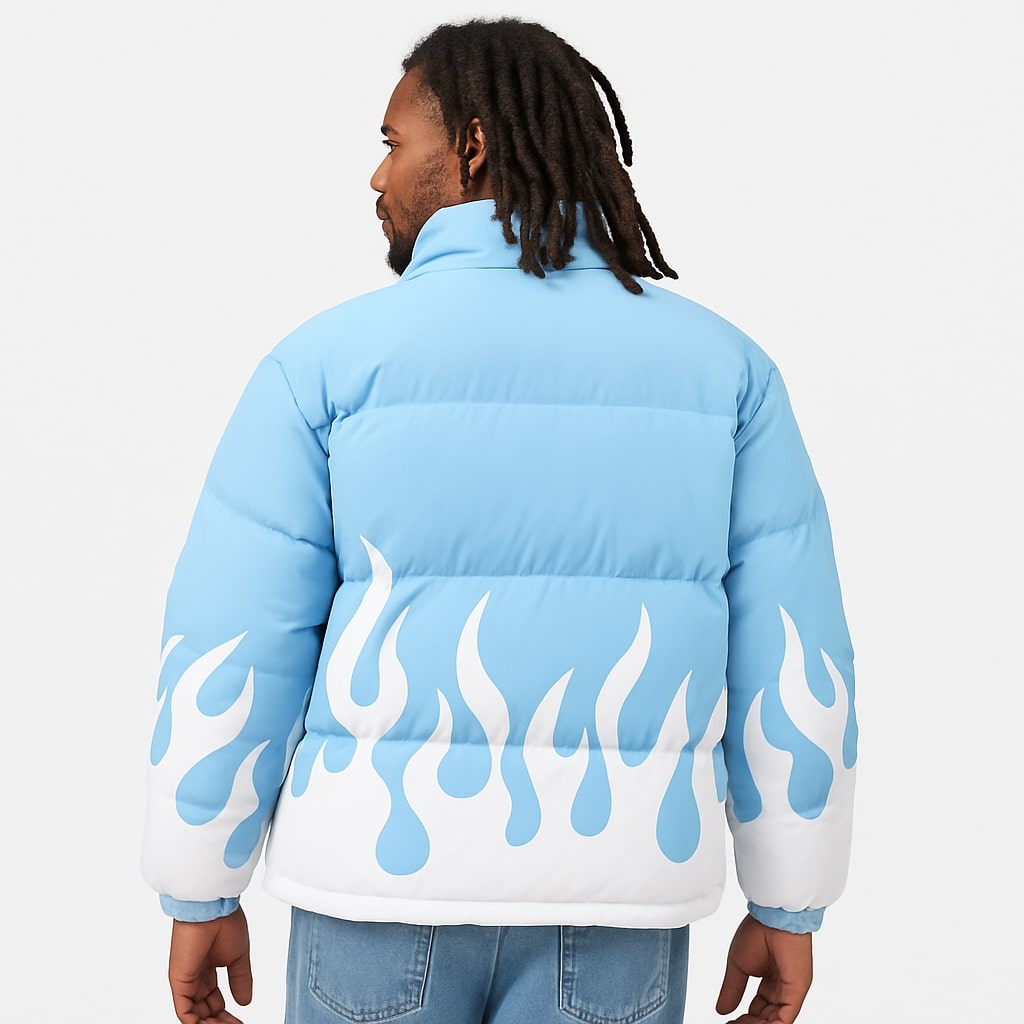 BLACK FLAME PUFFER JACKET