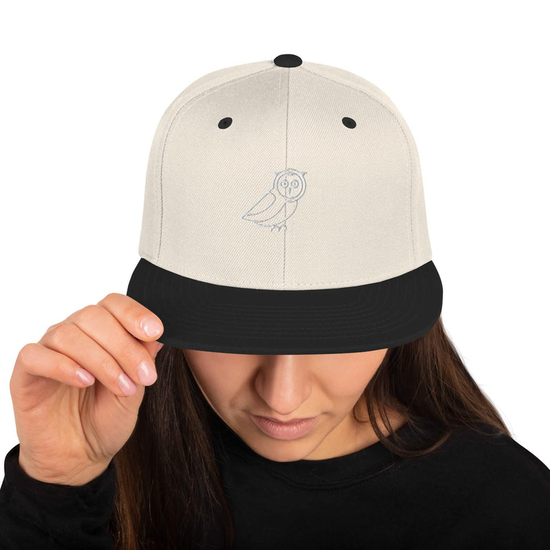 Svart Owl Snapback-keps