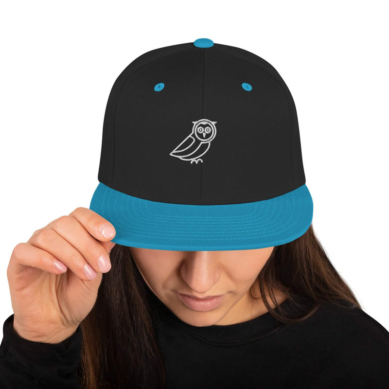 Svart Owl Snapback-keps