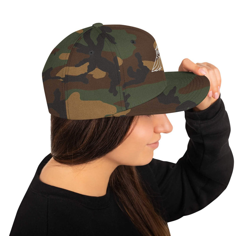 Svart Owl Snapback-keps