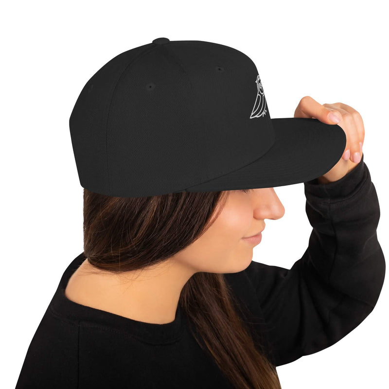 Svart Owl Snapback-keps