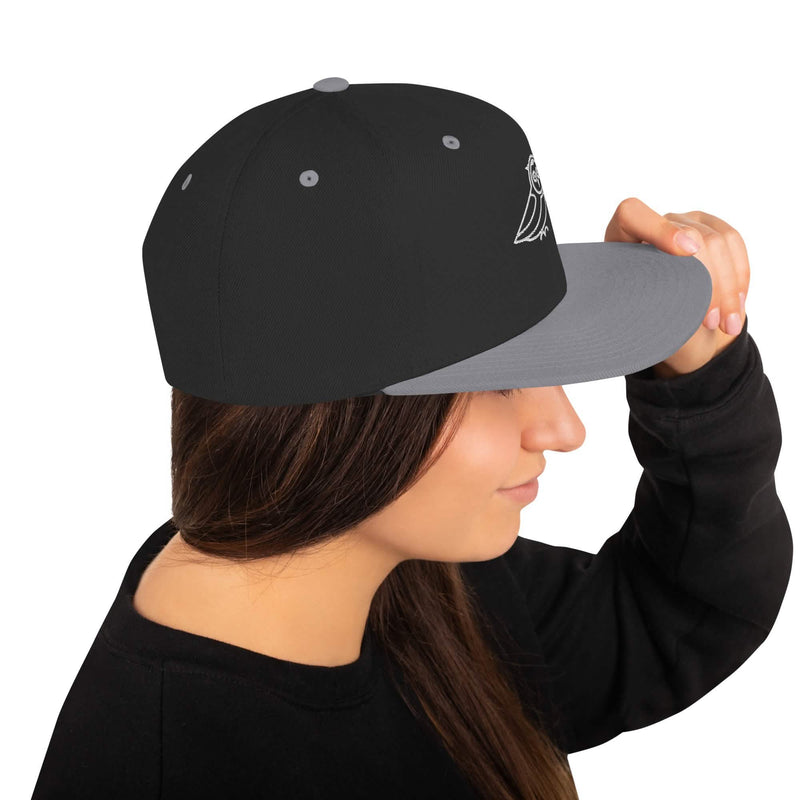 Svart Owl Snapback-keps