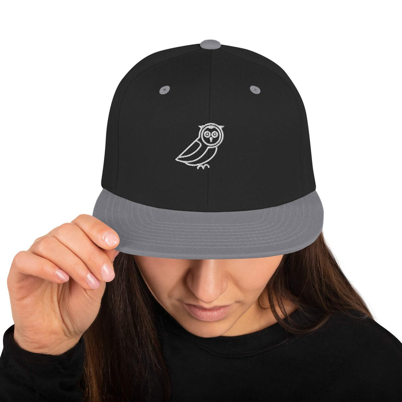 Svart Owl Snapback-keps