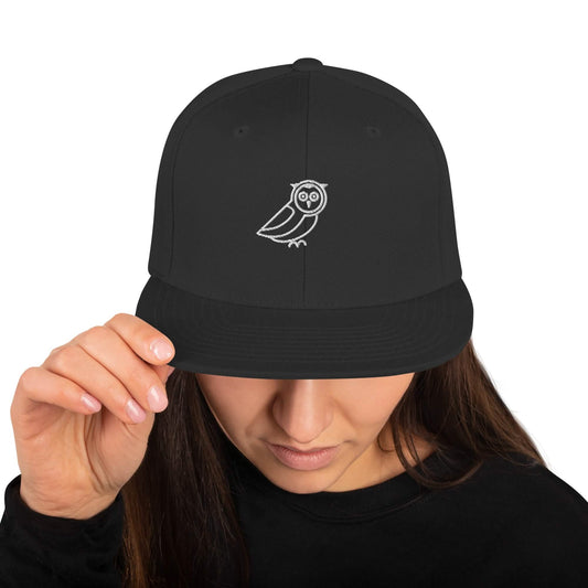 Black Owl Snapback Cap featuring a stylish owl design on a black hat