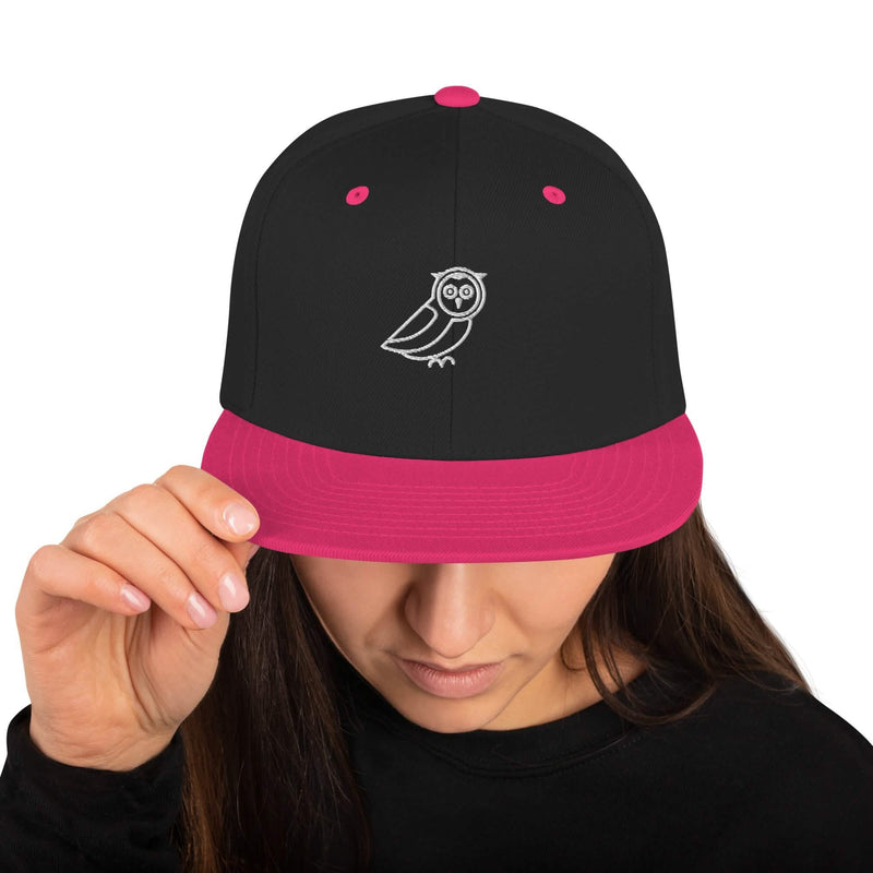 Svart Owl Snapback-keps