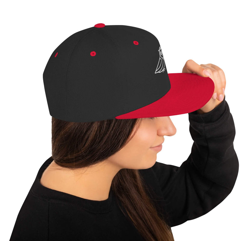 Svart Owl Snapback-keps