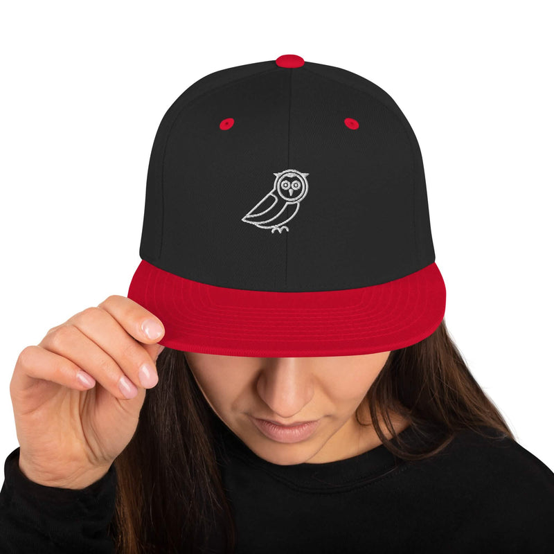 Svart Owl Snapback-keps