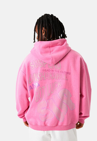 Pink hooded sweatshirt from Black & Pink Oversized Streetwear Hoodie collection