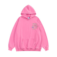 Pink hooded sweatshirt with front pocket from Black & Pink Oversized Streetwear Hoodie