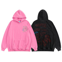 Two oversized hoodies, one pink and one black, from Black & Pink Oversized Streetwear Hoodie