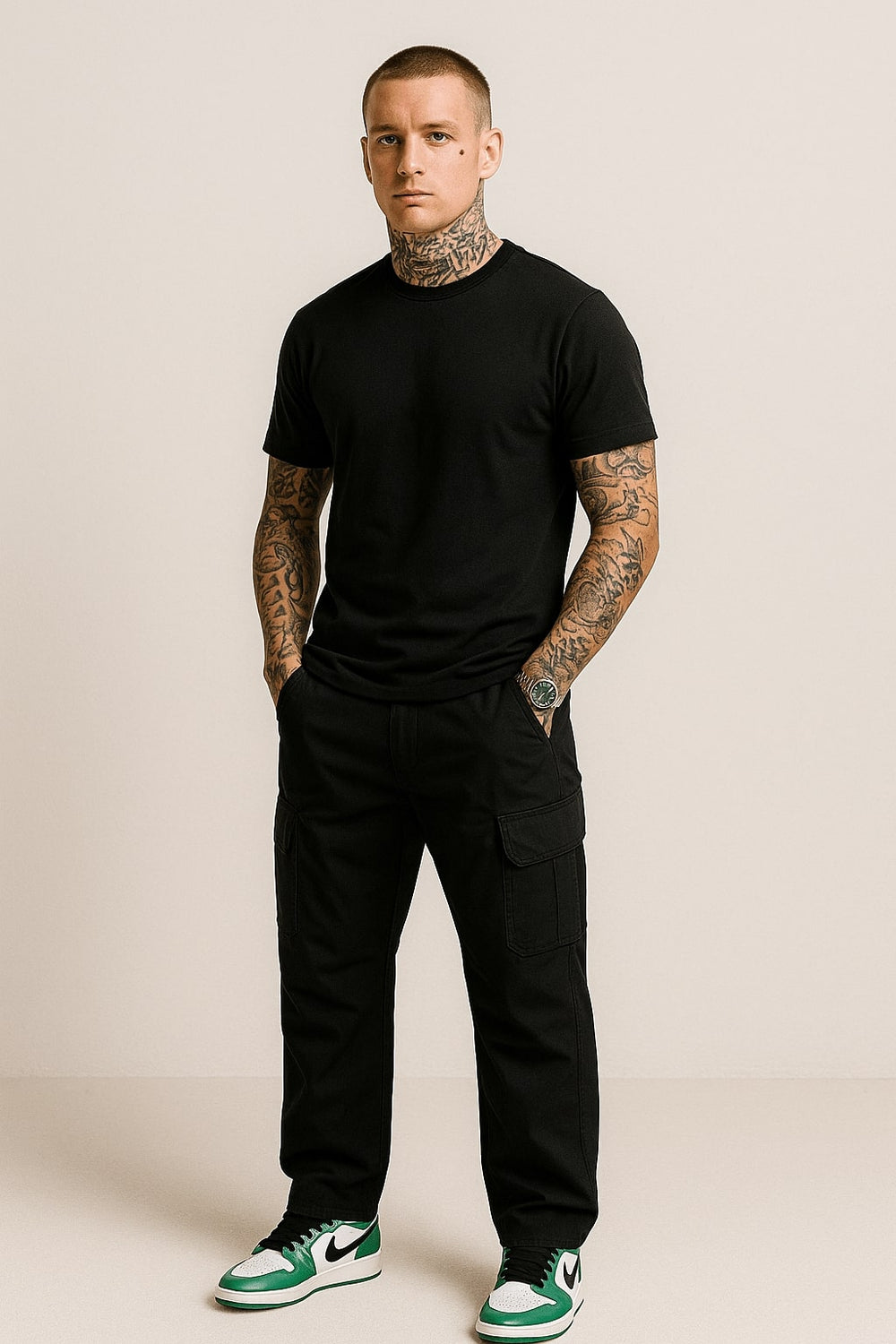 black techwear cargo pants