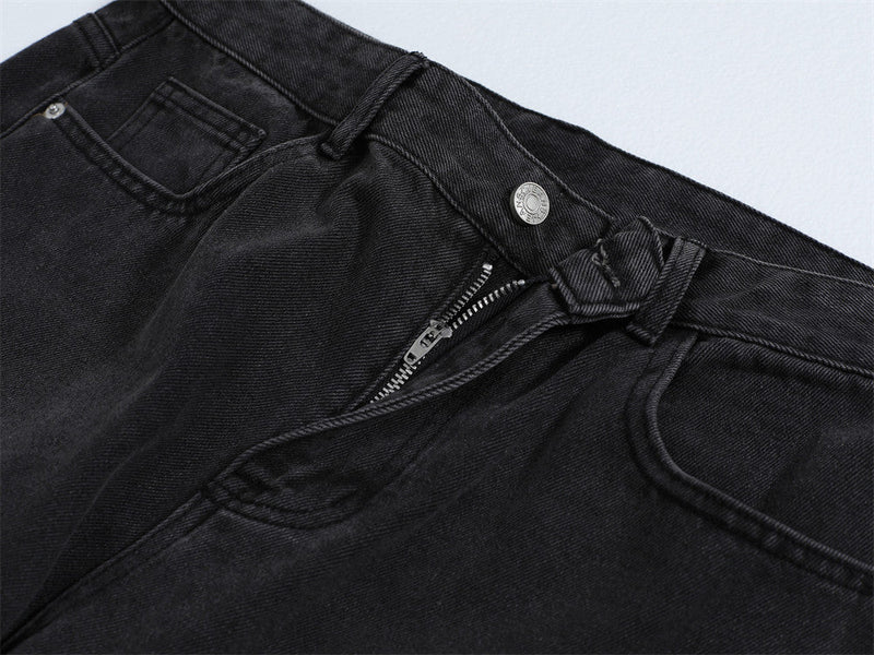 Black Wide Leg Streetwear Jeans
