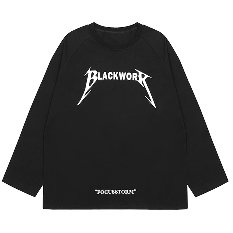 Blackwork Graphic Long Sleeve Shirt