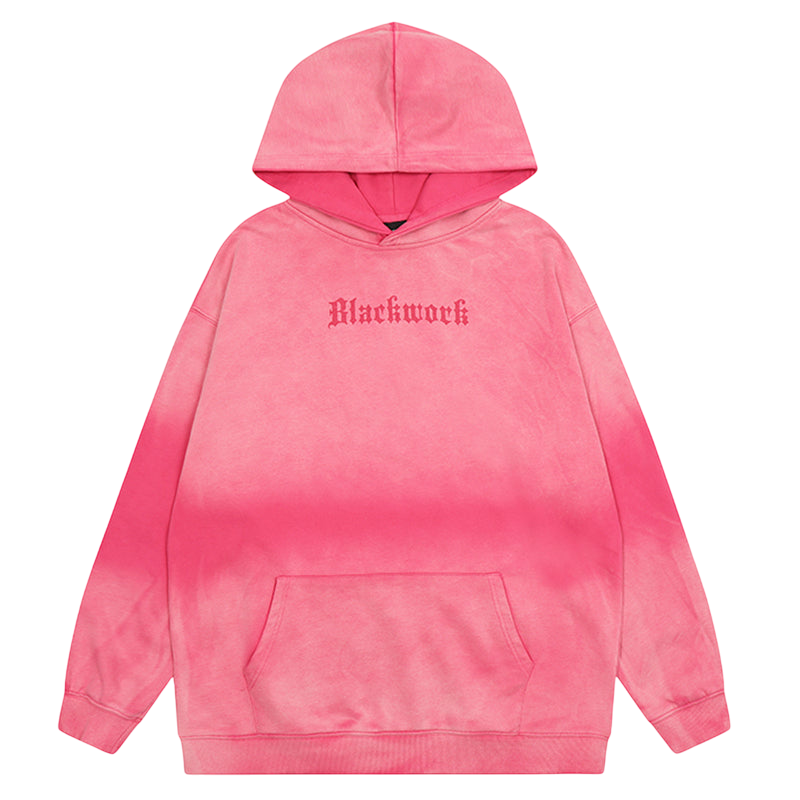Blackwork Pink Tie-Dye Streetwear Hoodie