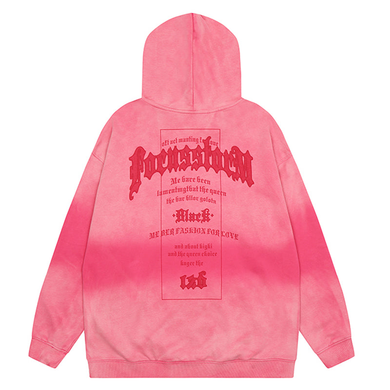 Blackwork Rosa Tie-Dye Streetwear Hoodie 