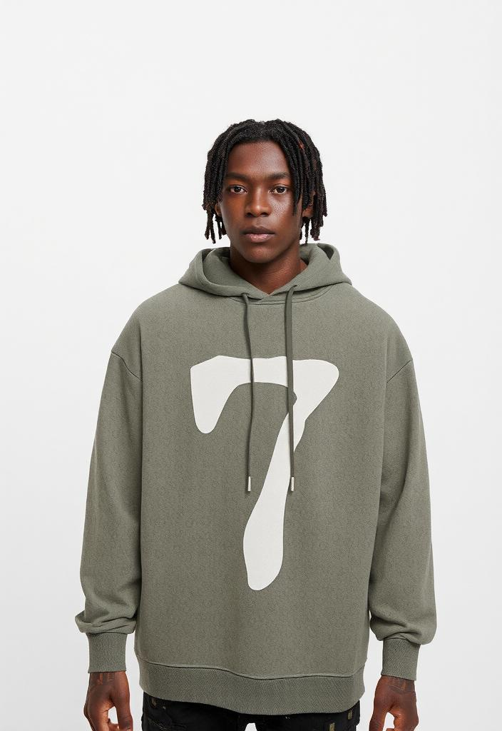 Bold 7 Oversized Olive Green Hoodie